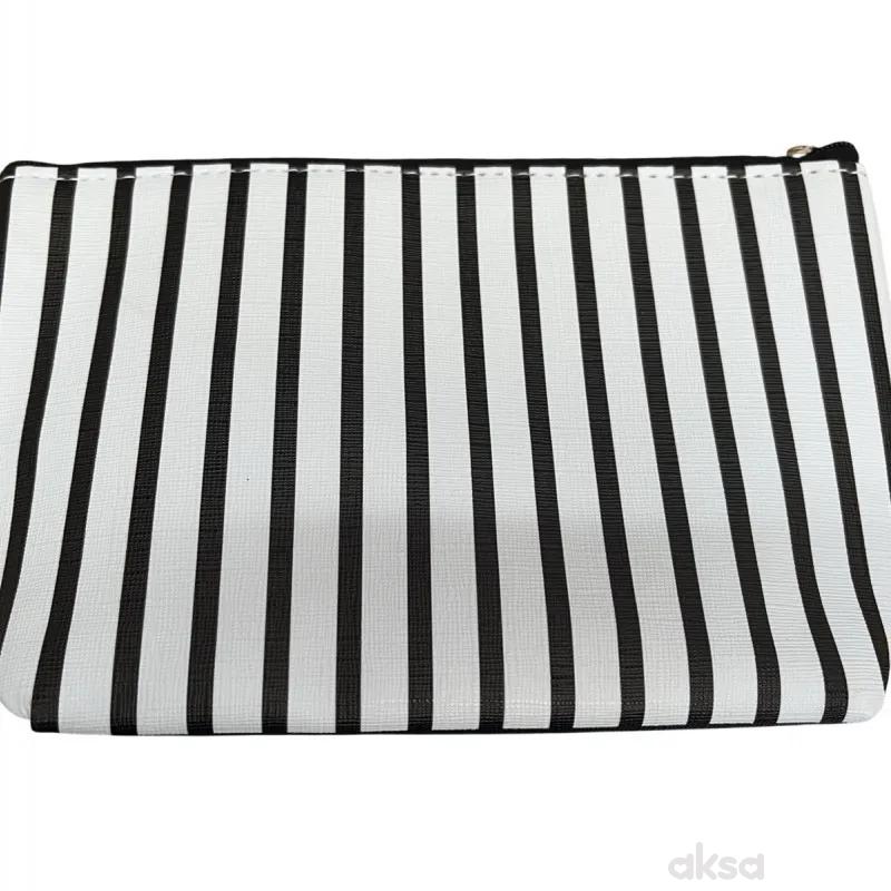Be Cute neseser sa linijama crno beli 21*13*7cm 