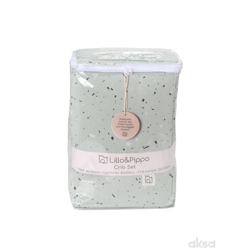 Lillo&Pippo punjena posteljina 3/1, Terrazzo Blue 