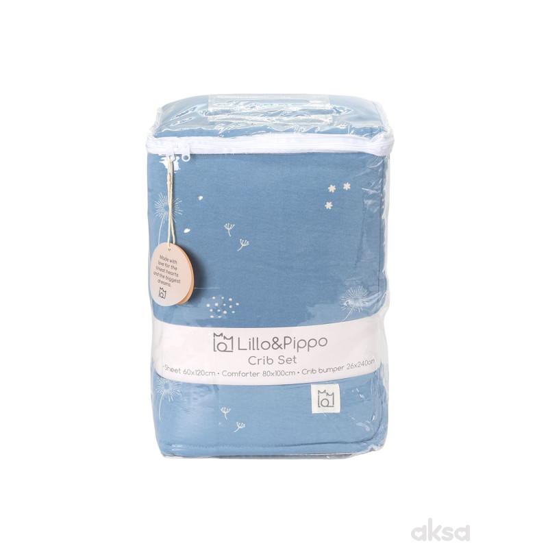 Lillo&Pippo punjena posteljina 3/1, Blue Wish 