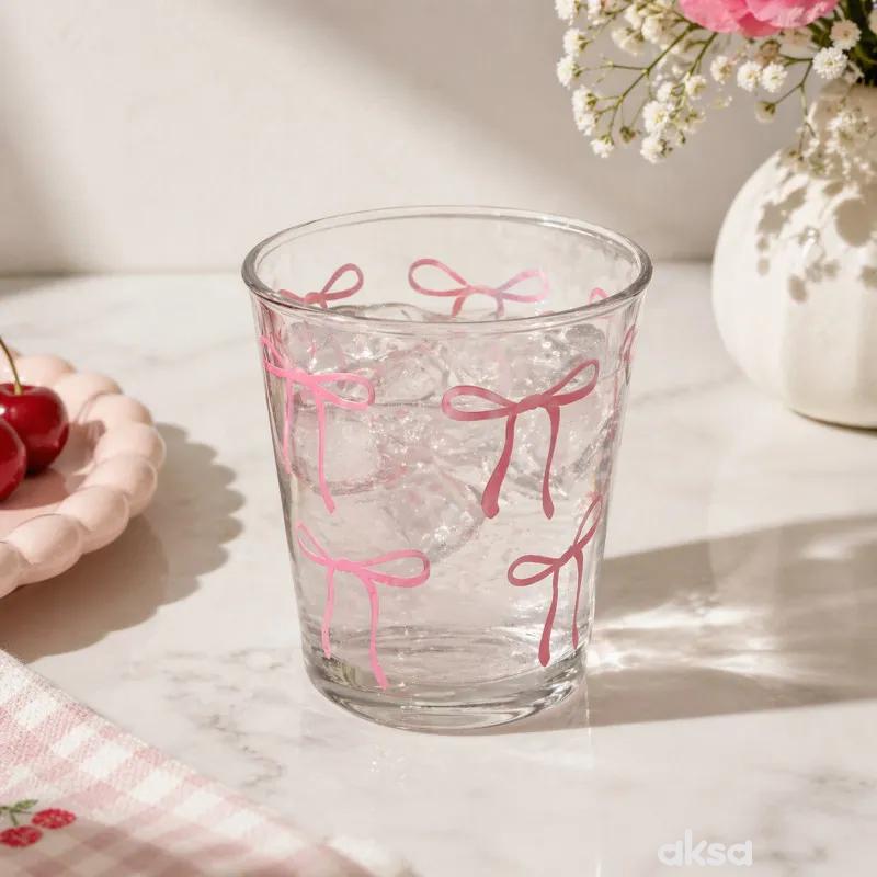 Cute&Cool HOME staklena čaša mašnice, 350ml 