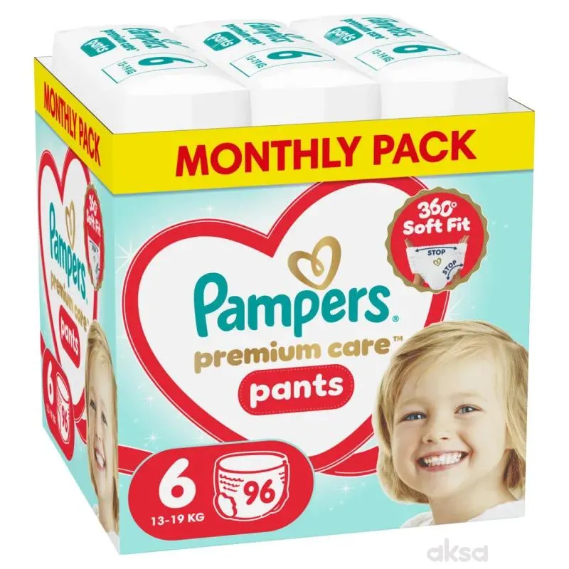 Pampers pants pelene monthly 6 prem. 13-19kg 96kom 