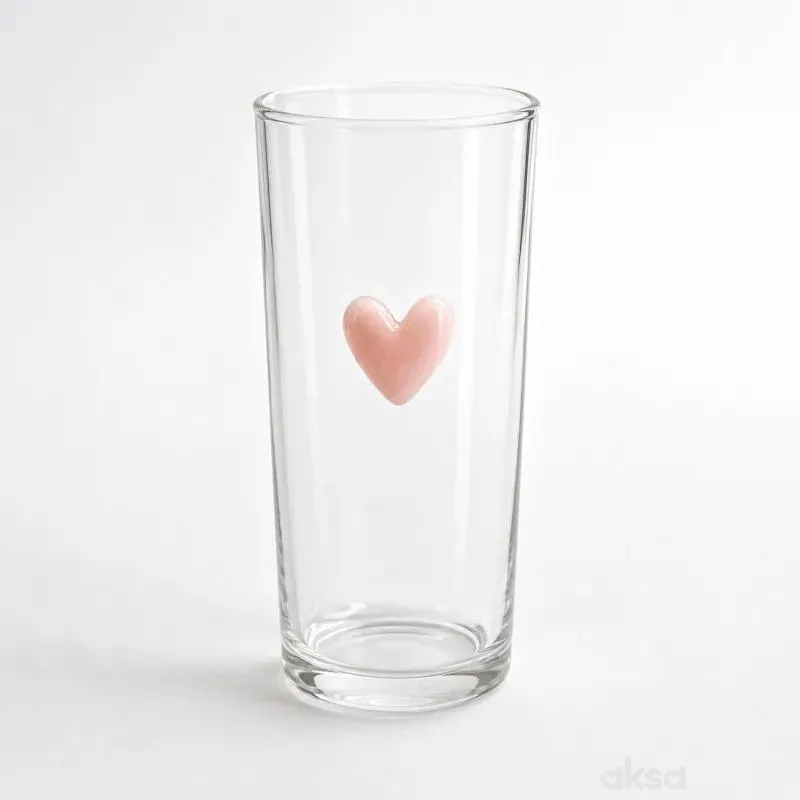 Cute&Cool HOME staklena čaša,srce 