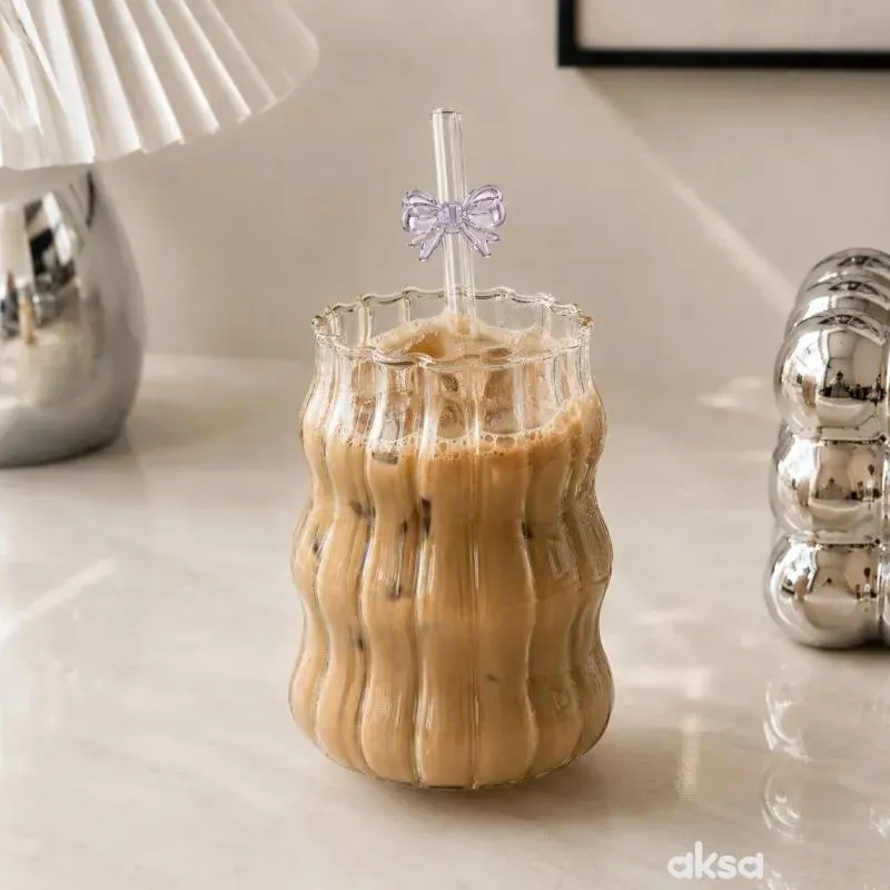 Cute&Cool HOME staklena čaša sa slamčicom 