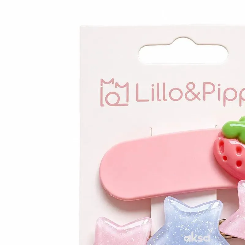 Lillo&Pippo šnalice za kosu 2/1 jagoda 