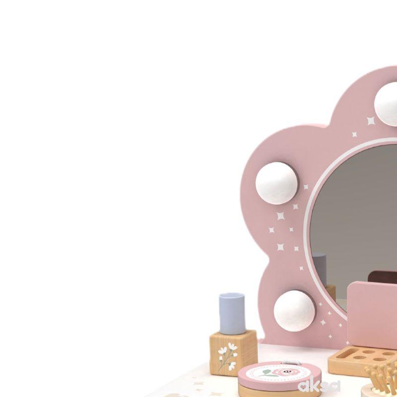 Cute&Cool drvena igračka make-up sto sa svetlom 