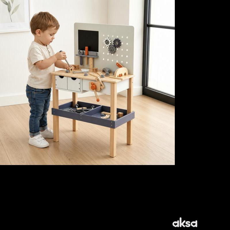 Cute&Cool drvena igračka radionica sa alatom siva 
