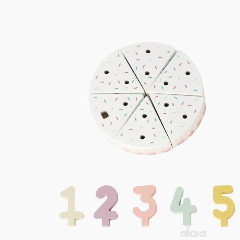 Cute&Cool drvena igračka rođendanska torta set 