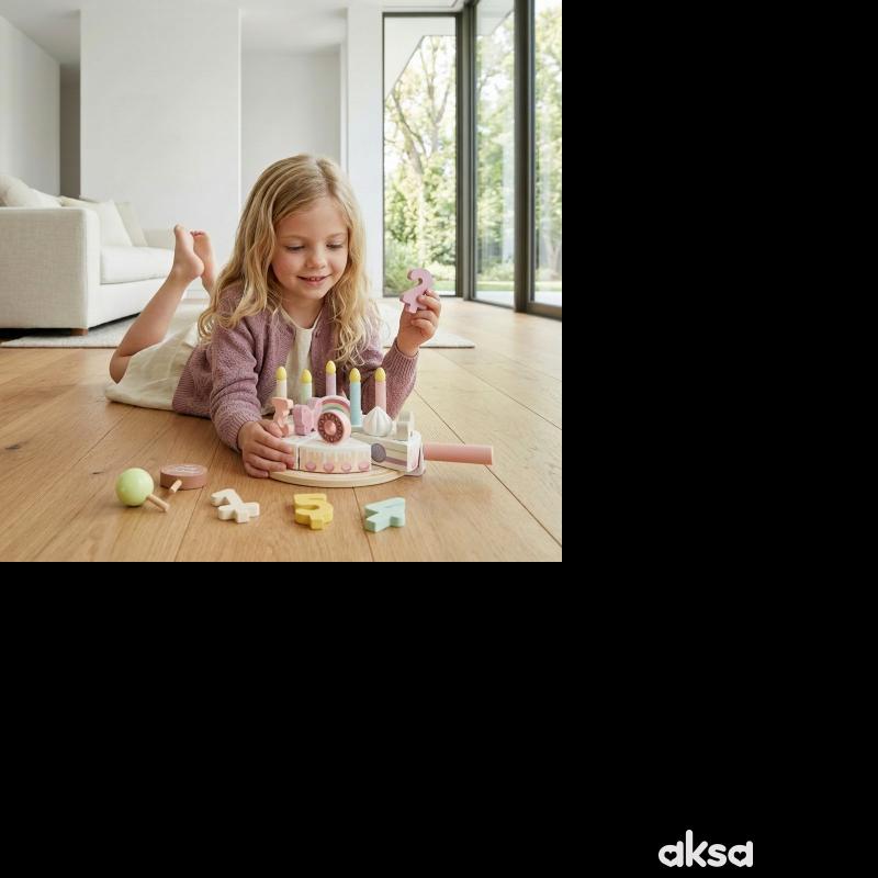 Cute&Cool drvena igračka rođendanska torta set 