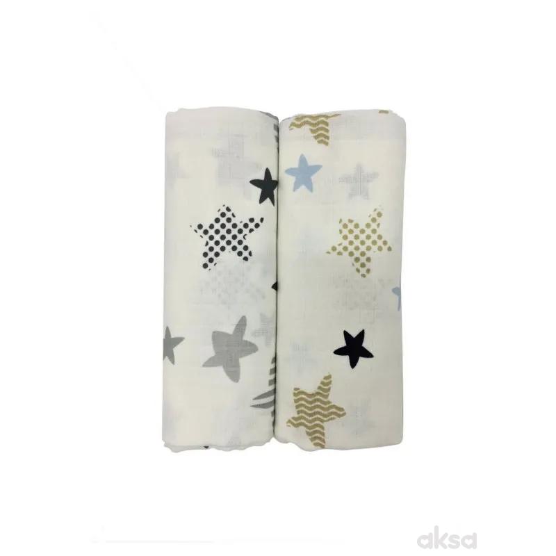 Baby Textil tetra pelena 2u1 Zvijezde , 80x90cm