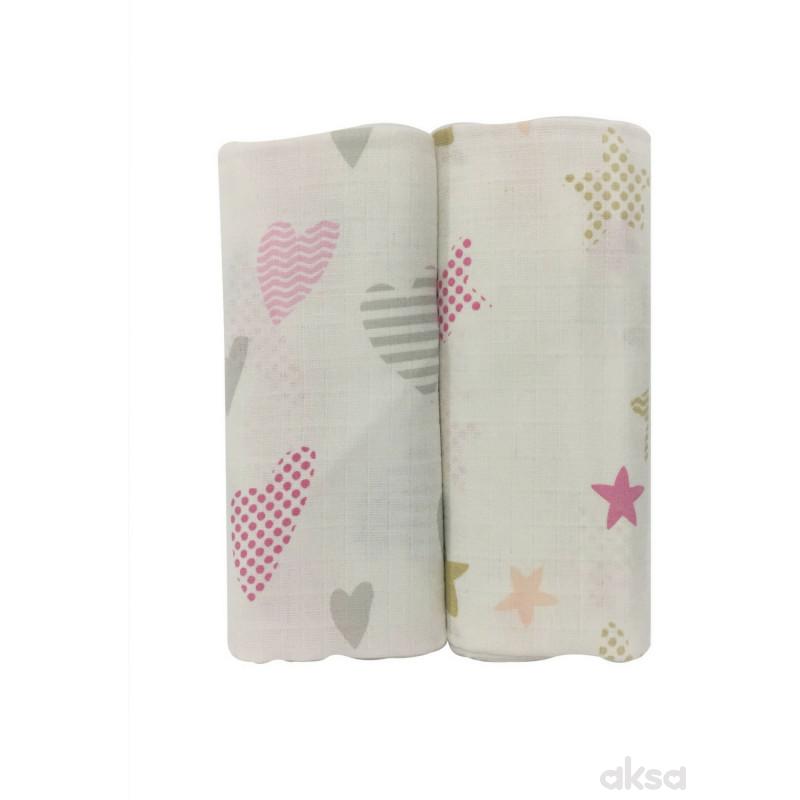 Baby Textil tetra pelena 2u1 Zvijezde , 80x90cm