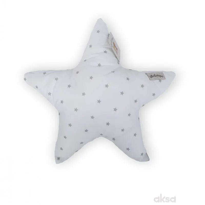 Lillo&Pippo ukrasni jastuk Zvezda,siva-SIVA  12-SIVA 