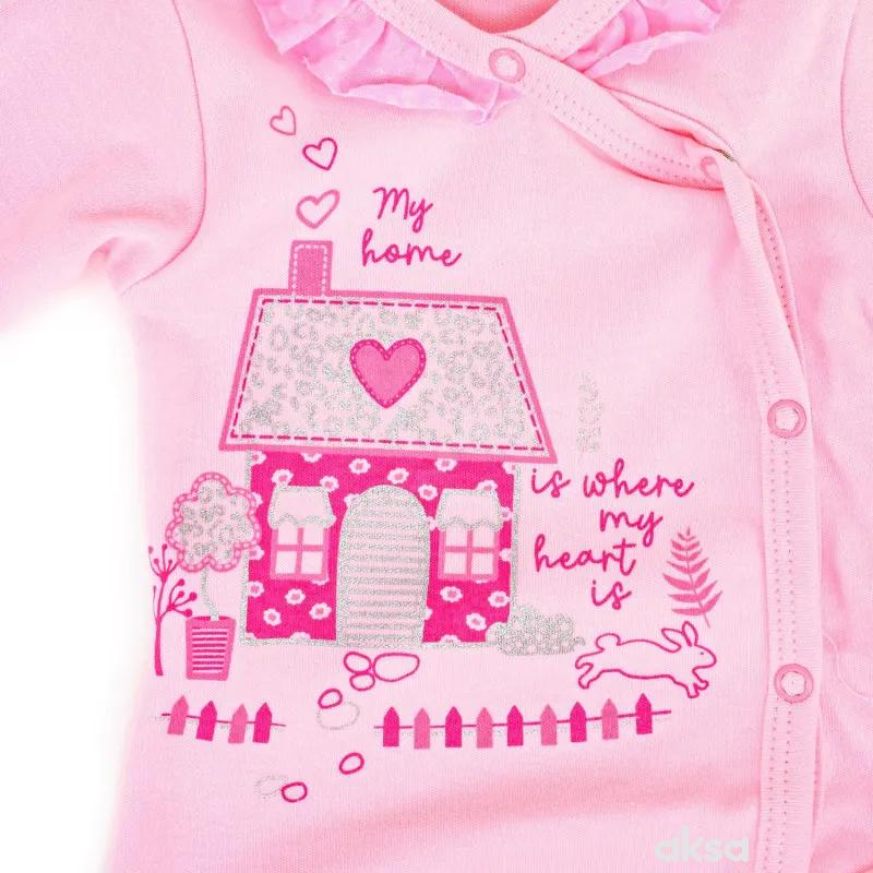 Pom Pom bodi benka dr, djevojčice-56 56 3-ROZE