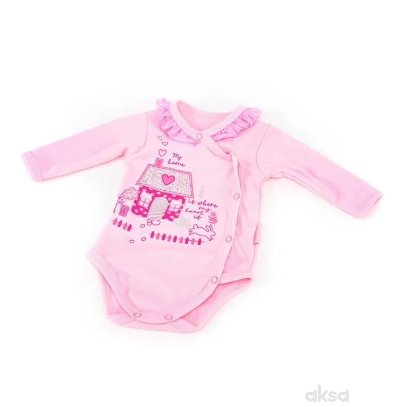 Pom Pom bodi benka dr, djevojčice-56 56 3-ROZE