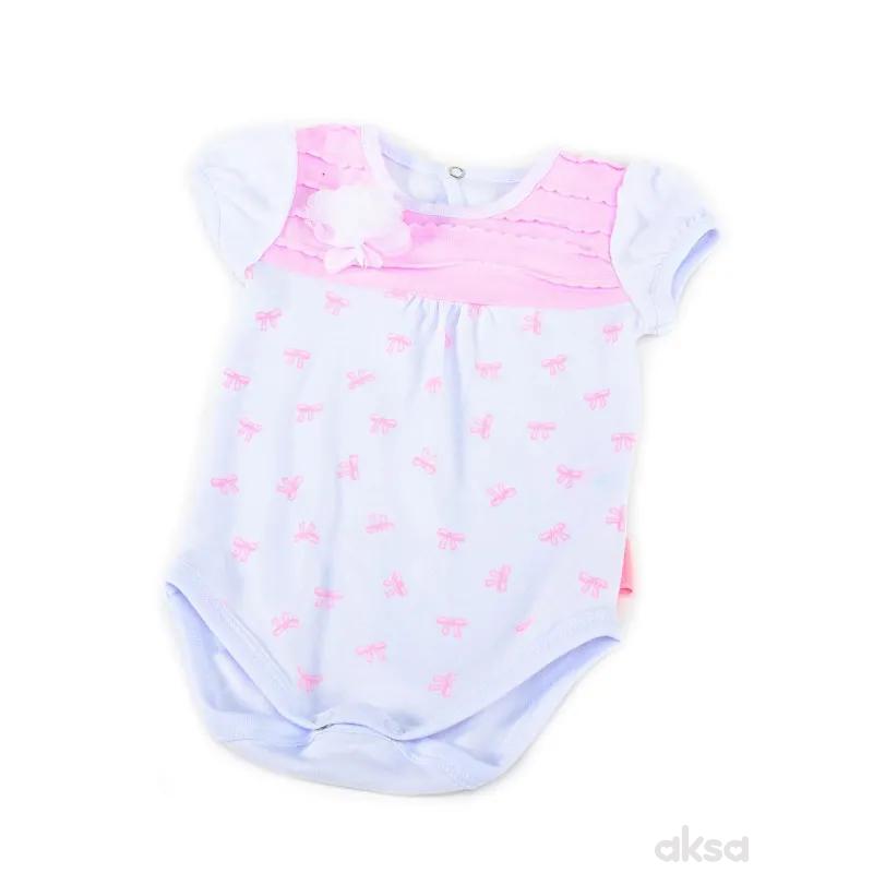Pom Pom bodi kr, djevojčice-1-86 1-86 3-ROZE