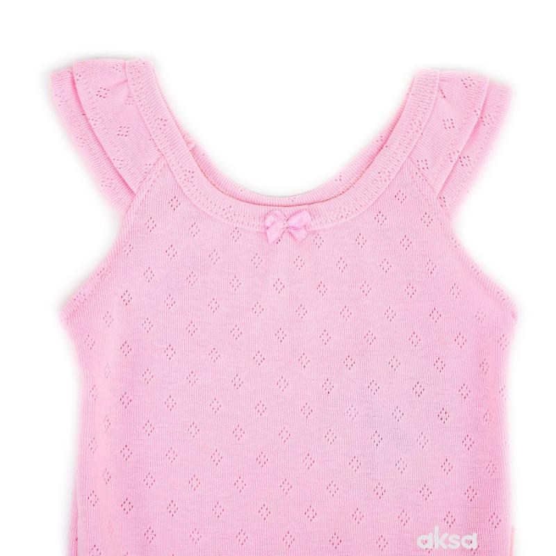Pom Pom bodi atlet, devojčice,1-86-1-86 1-86 3-ROZE
